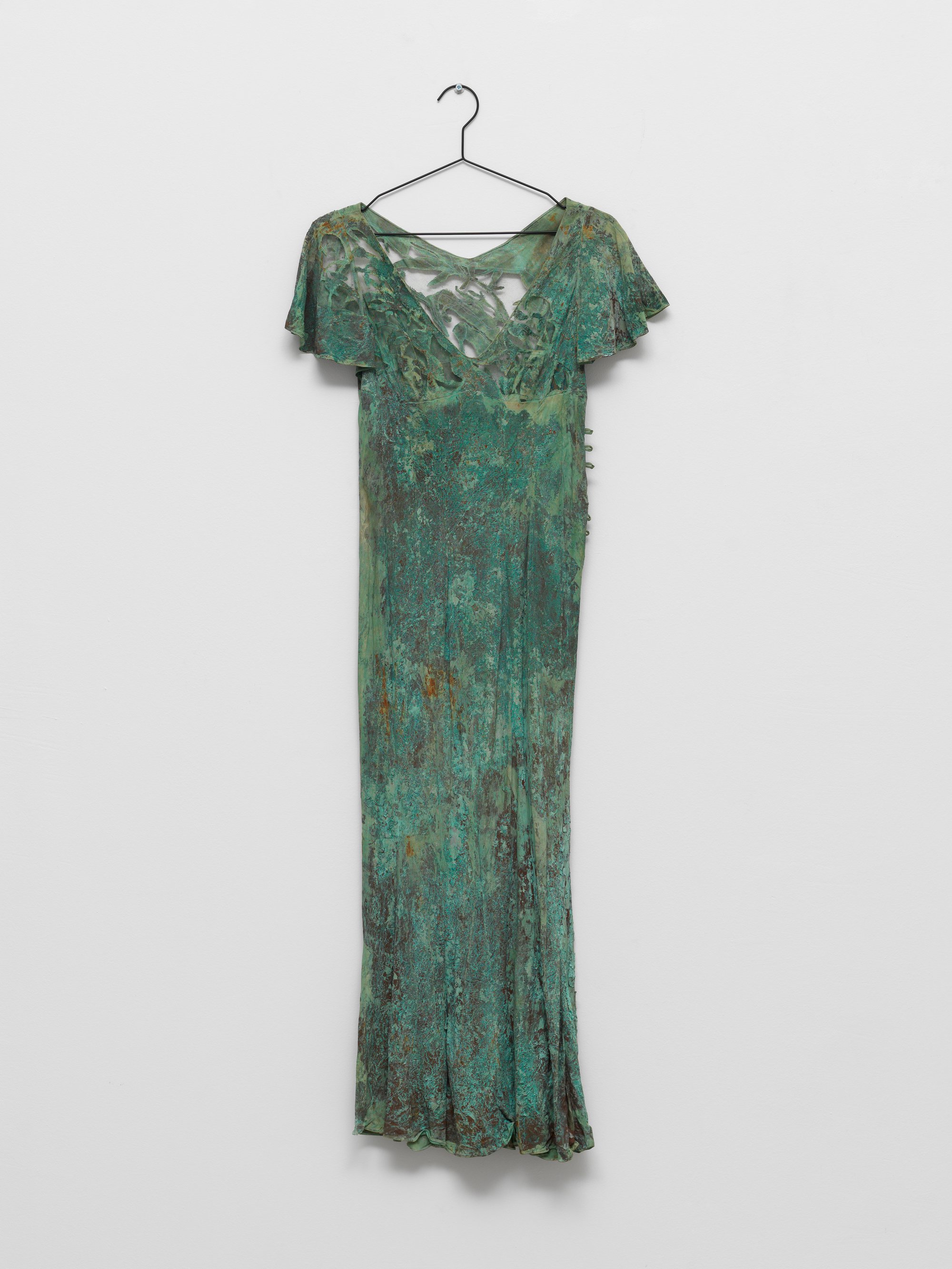 Hussein Chalayan, Temporary Interference, silk, dirt, 140 x 51 cm (55 1/8 x 20 1/8 in), 1995