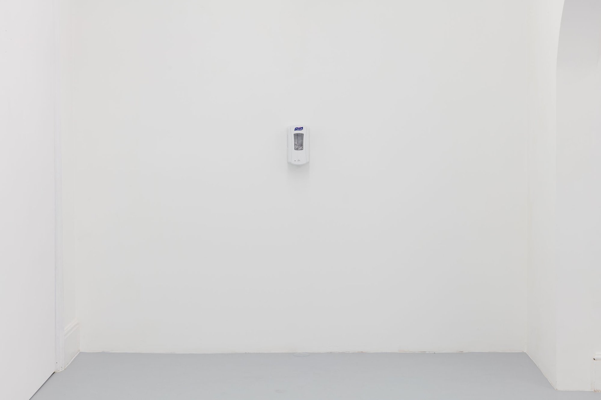 Ian Law, untitled, purell LTX-12 Dispenser with adapted circuitry, hygienic hand rub, 2015, Installation view, You&#x27;re Adjusting, RODEO, London, 2015