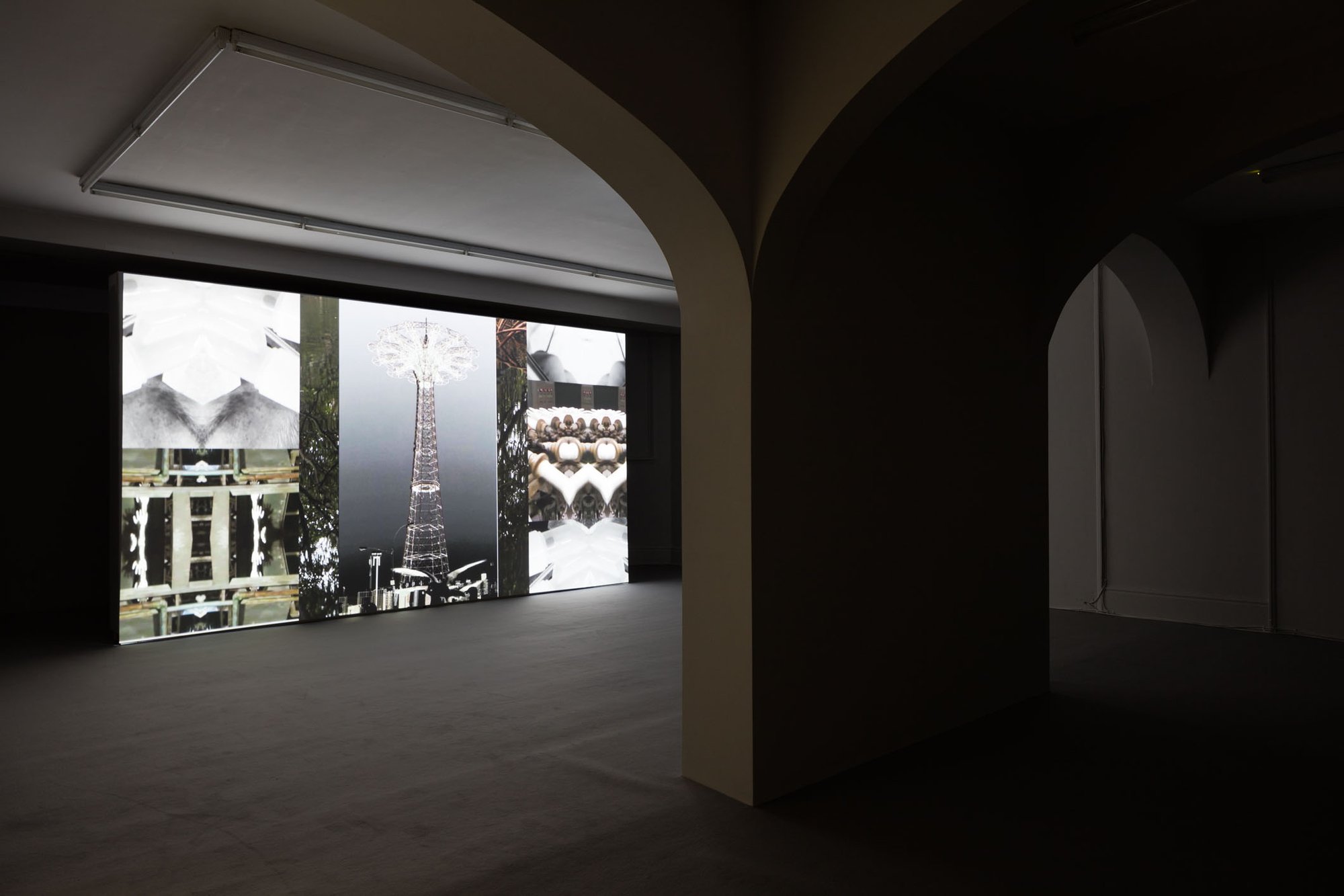 Installation view, James Richards and Leslie Thornton, Crossing, Rodeo, London, 2016