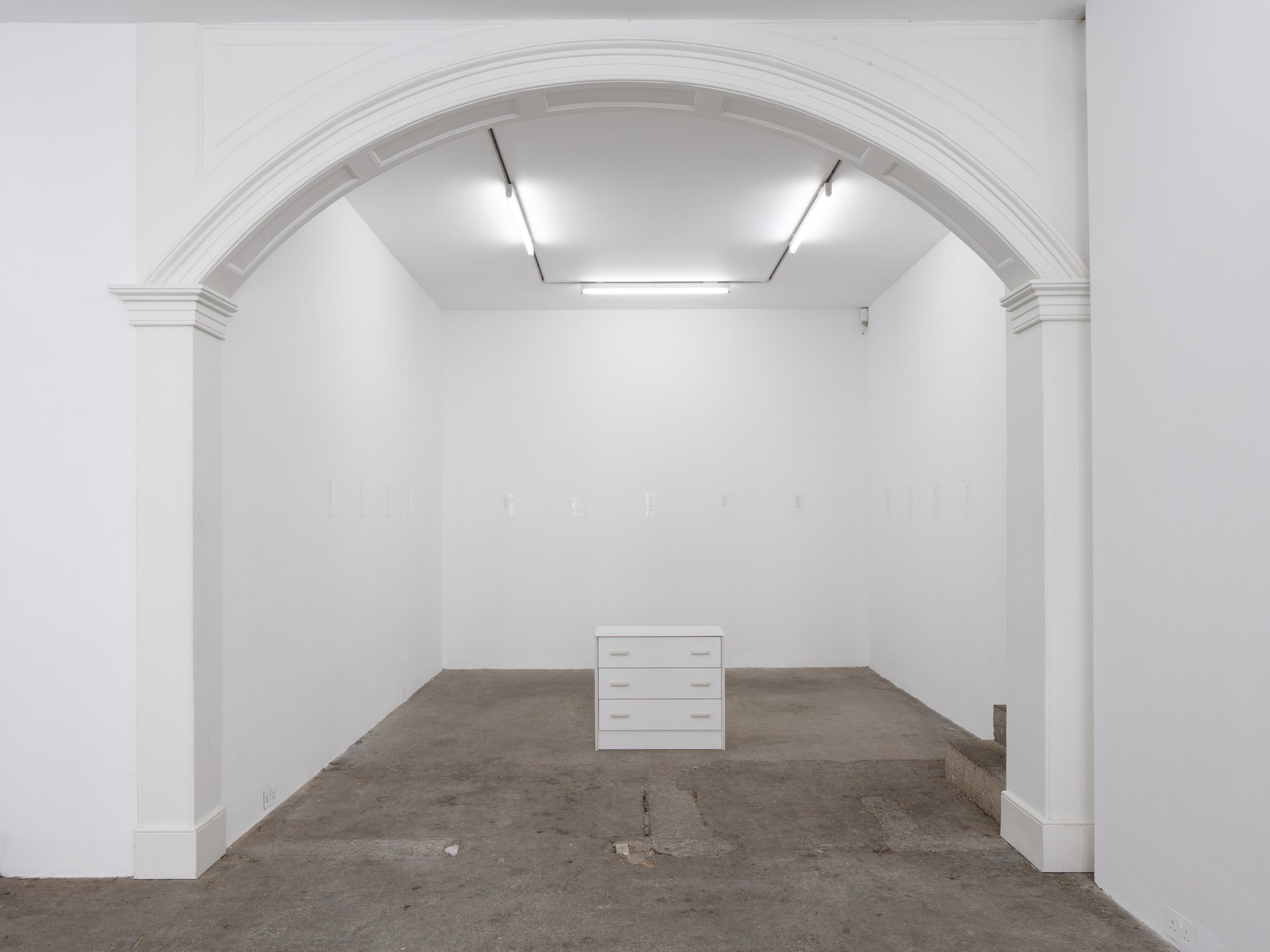 Ian Law, untitled, chest of drawers, ceramic by Marianne Measures (1970-2010), potting soil, unpicked t-shirts, 69 x 76.5 x 40 cm (27 1/8 x 30 1/8 x 15 3/4 in), 2020