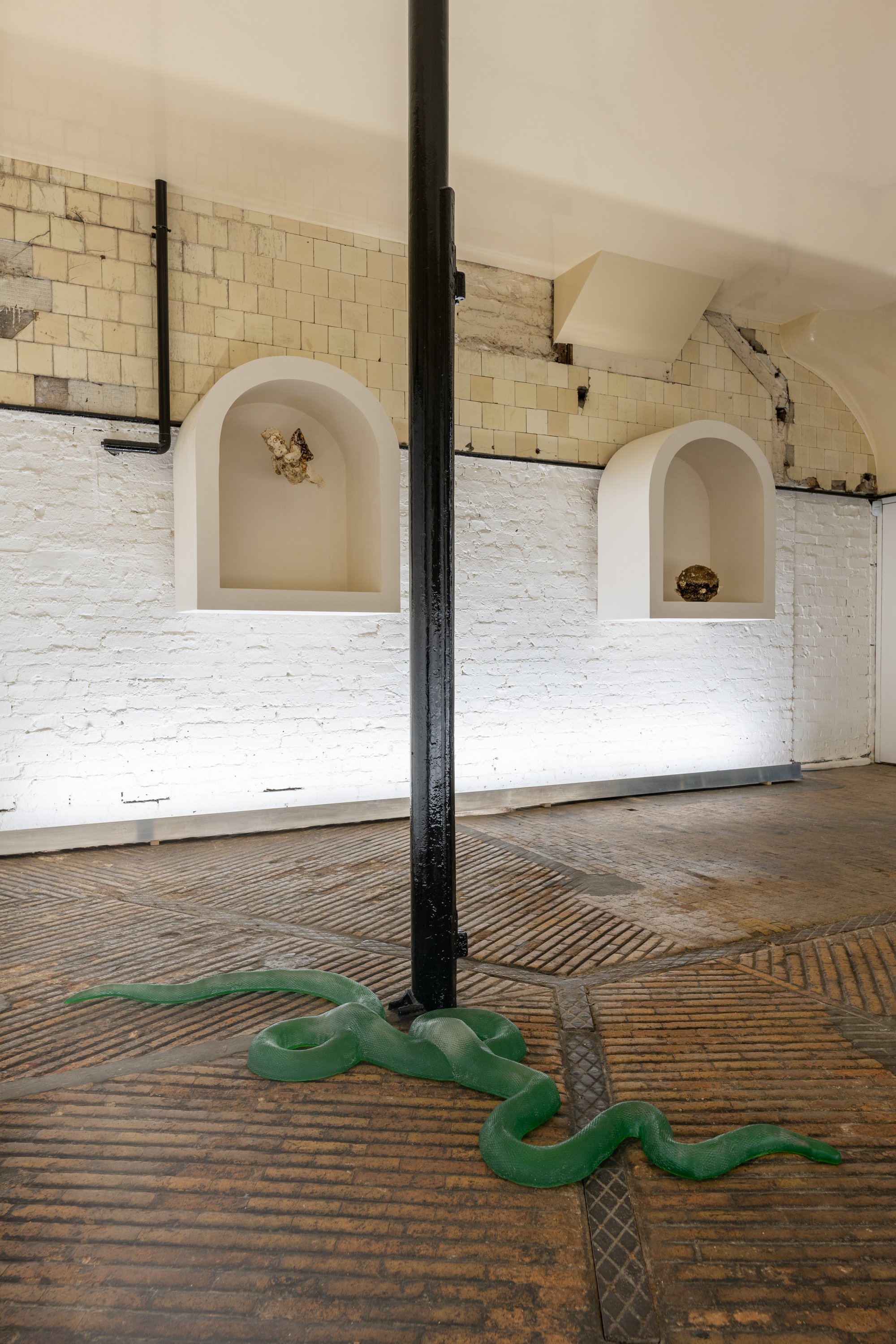 Installation view, Nour Mobarak, Gods’ Facsimiles, Rodeo, London, 2023