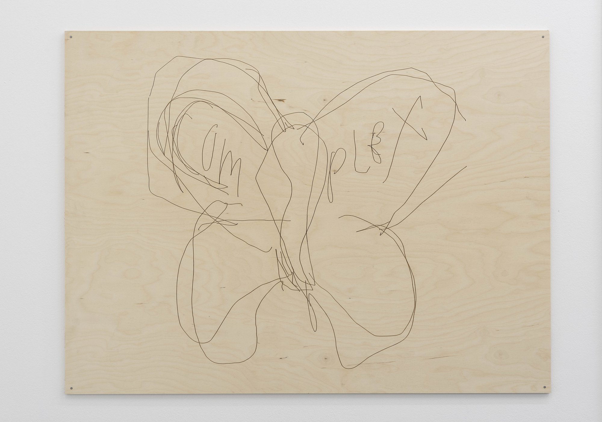 Sidsel Meineche Hansen, Untitled (laser cut drawing), Laser-cut drawing on plywood, 90 x 120 cm, 2021