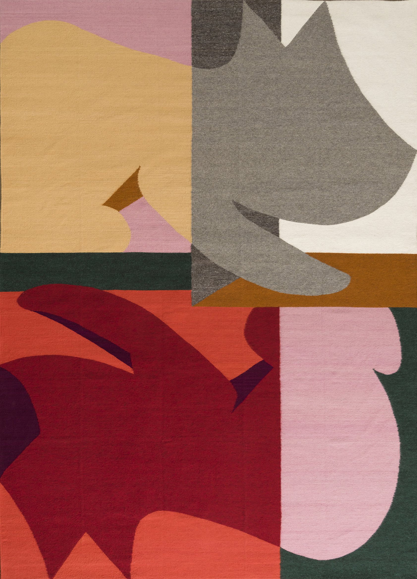 Ulrike Müller, Rug (orientación), Wool, handwoven in the workshop of Jerónimo and Josefina Hernández Ruiz, Teotitlán del Valle, Oaxaca, Mexico, 260 x 200 cm, 2022