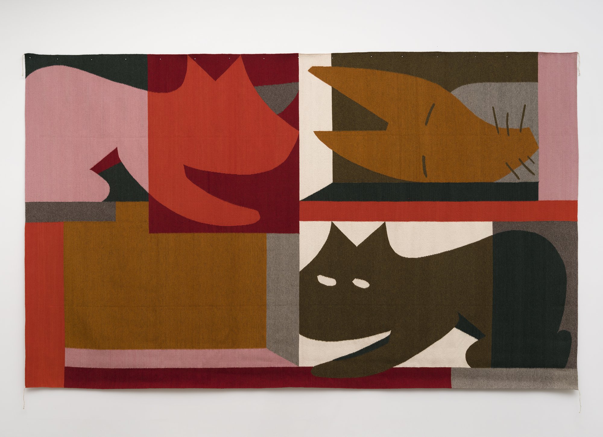 Ulrike Müller, Rug (partes móviles), Wool, handwoven in the workshop of Jerónimo and Josefina Hernández Ruiz, Teotitlán del Valle, Oaxaca, Mexico, 260 x 420 cm, 2022