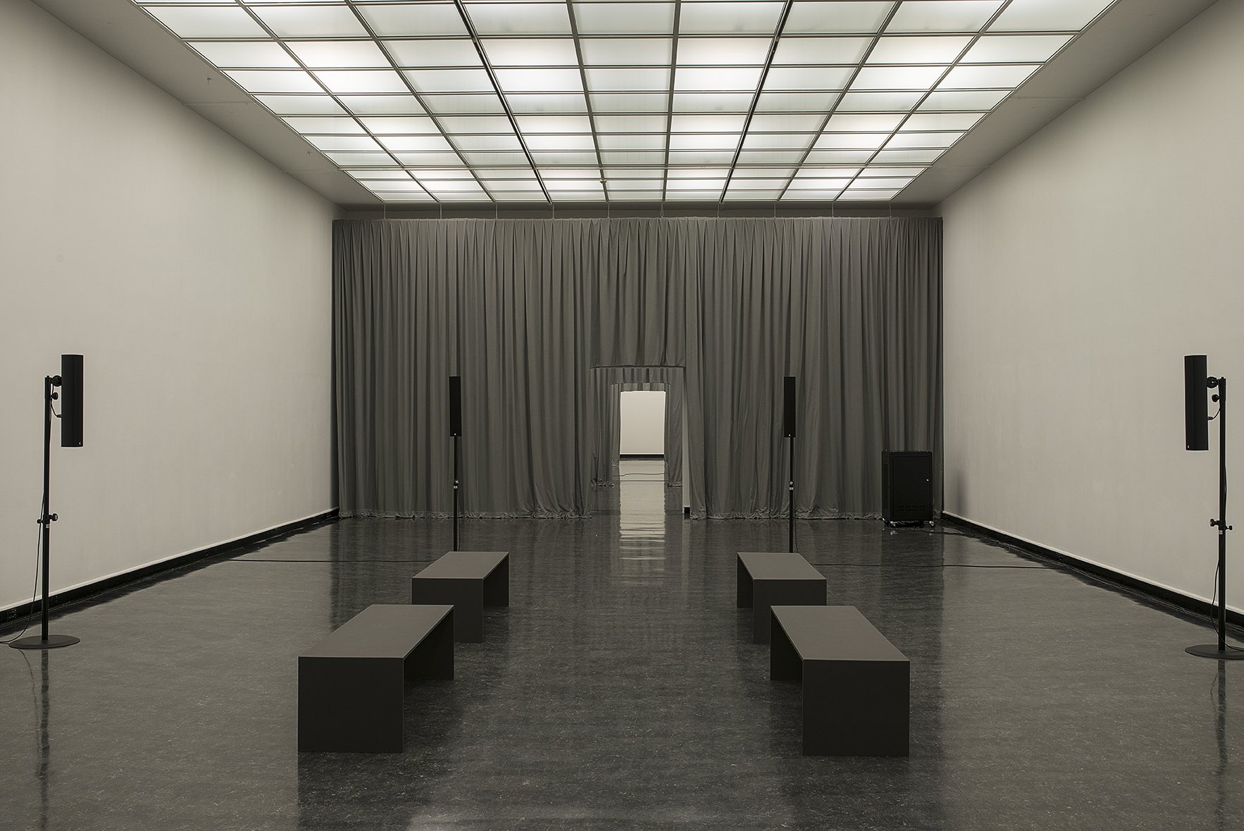 Installation view, James Richards, Crumb Mahogany, Bergen Kunsthall, 2016